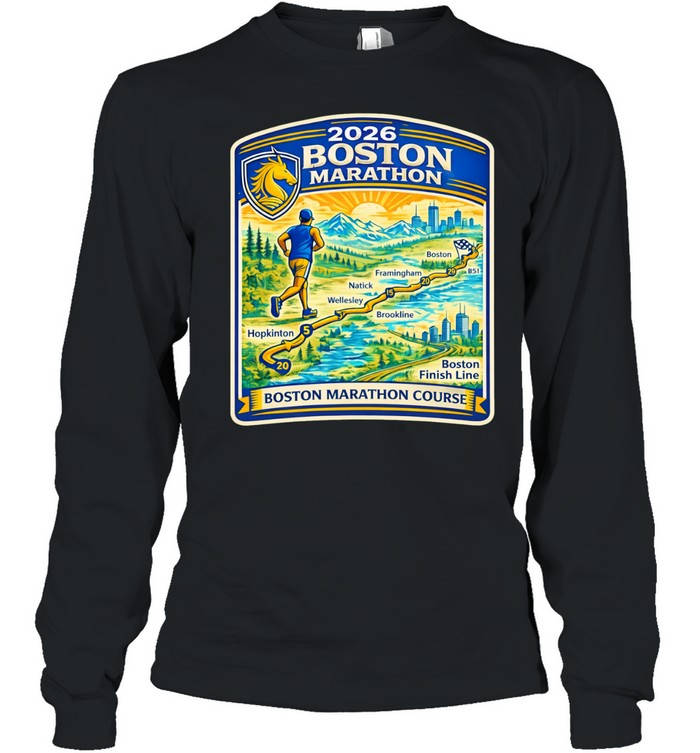 2026 Boston Marathon Course Long Sleeve Tee