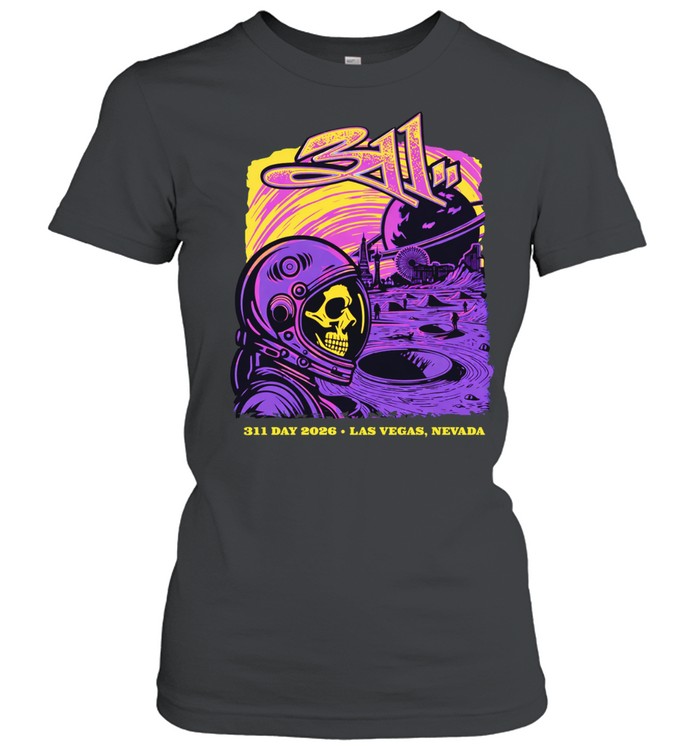 311 Day 2026 Las Vegas Nevada Astronaut Skull Women T-Shirt
