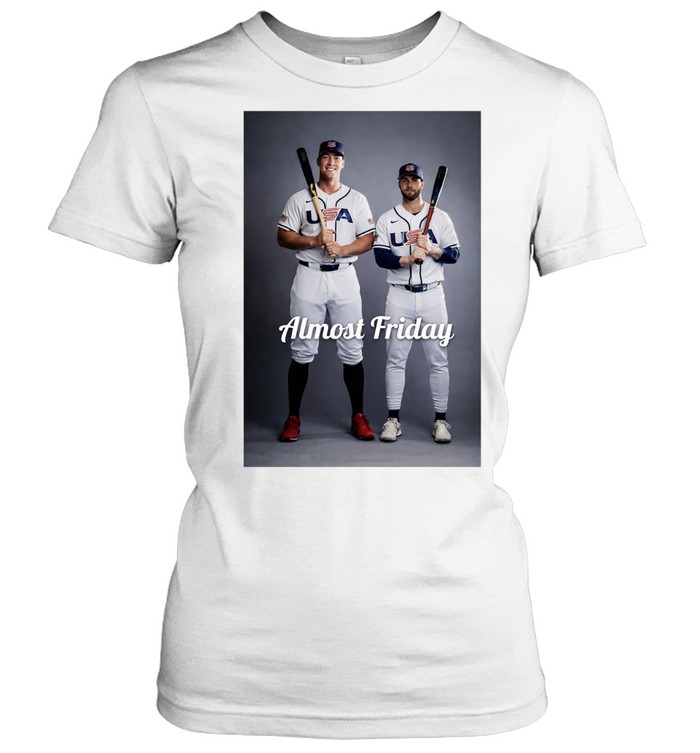 Aaron Judge and Bryce Harper Team USA basketball Almost Friday Women T-Shirt