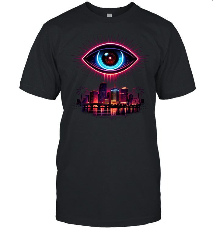 All Seeing Eye GTA 6 Inspired Vice City Neon Aesthetic Unisex T-Shirt