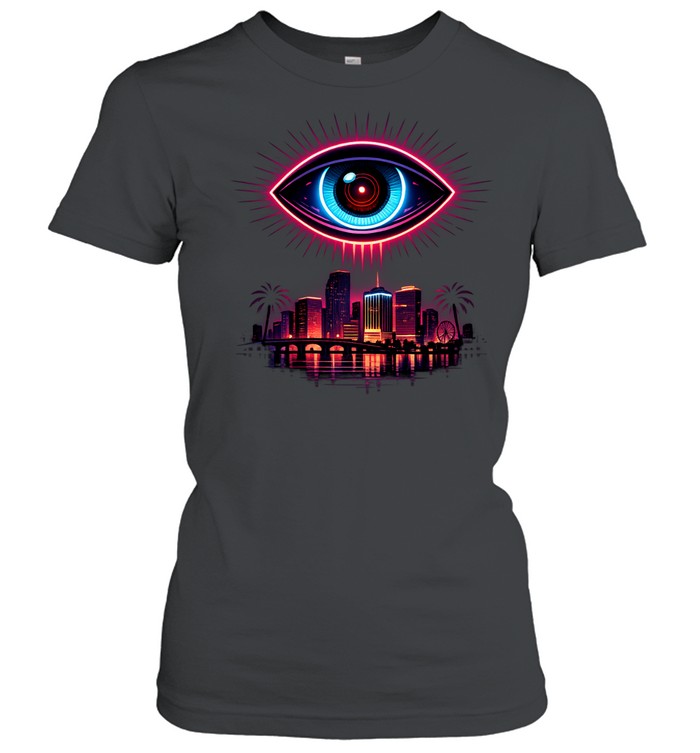All Seeing Eye GTA 6 Inspired Vice City Neon Aesthetic Women T-Shirt