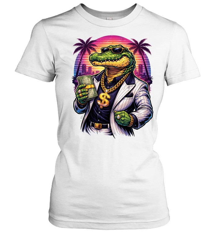 Alligator Mafia GTA 6 Inspired Vice City Gangster Graphic Women T-Shirt