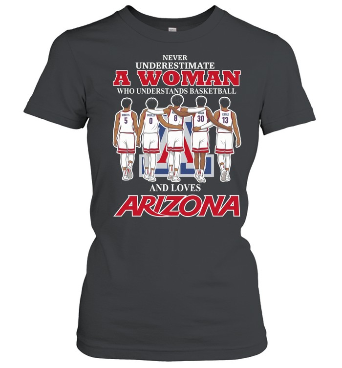 Arizona Wildcats basketball Never underestimate a woman who loves Arizona Women T-Shirt