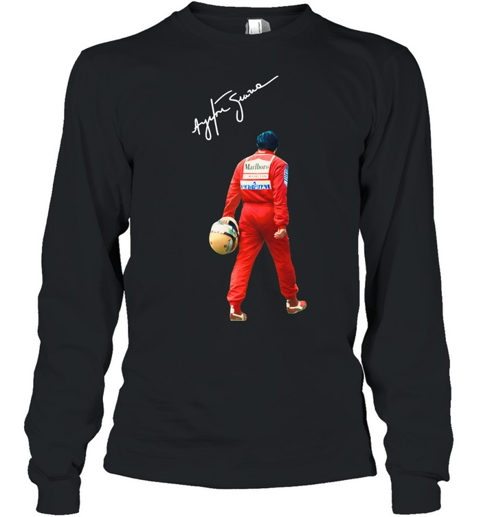 Ayrton Senna Vintage Racing Motorsport Legend Tribute Long Sleeve Tee
