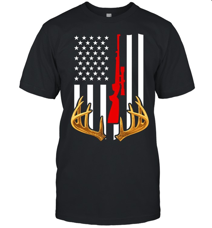 Bow Deer Hunting US Flag Deer Hunter Unisex T-Shirt