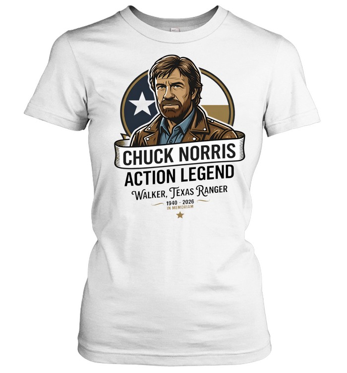 Chuck Norris Action Legend Walker Texas Ranger 1940-2026 In Memoriam Women T-Shirt