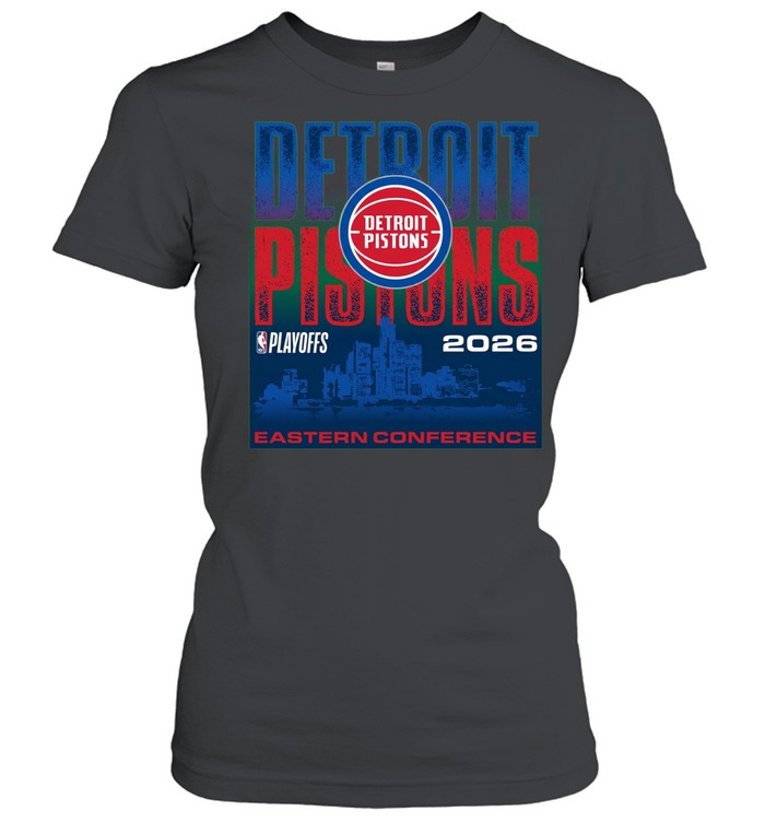 Detroit Pistons Playoffs 2026 Skyline Eastern Conference Women T-Shirt