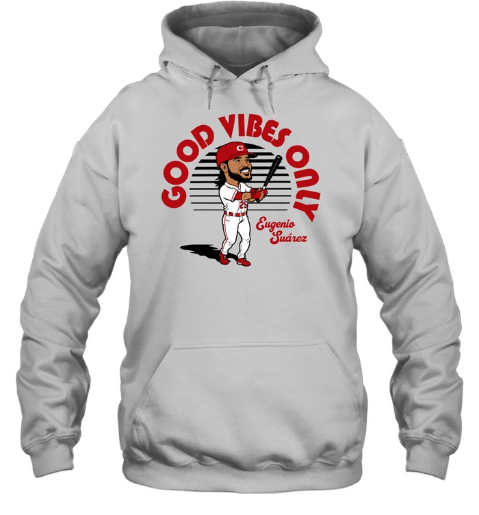 Eugenio Suarez Cincinnati Reds Good Vibes Only Caricature Hoodie