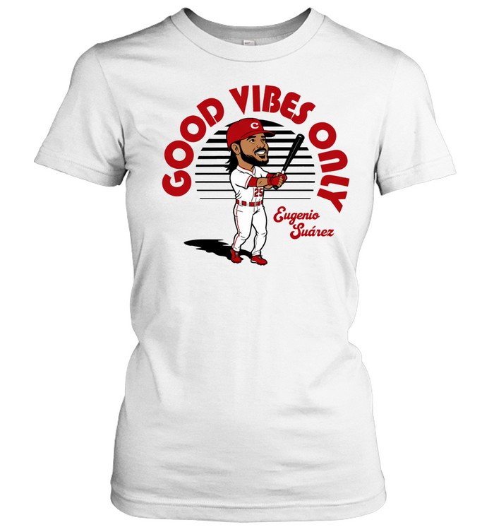Eugenio Suarez Cincinnati Reds Good Vibes Only Caricature Women T-Shirt