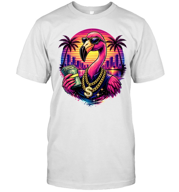 Flamingo Gangster GTA 6 Inspired Vice City Funny Graphic Unisex T-Shirt