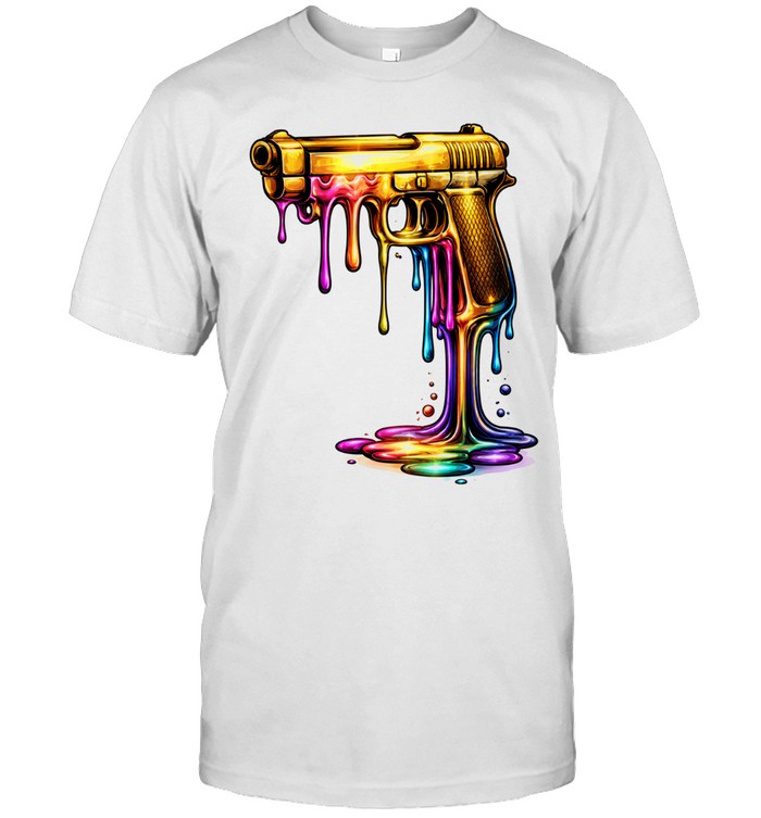 Gold Gun GTA 6 Inspired Vice City Crime Aesthetic Unisex T-Shirt
