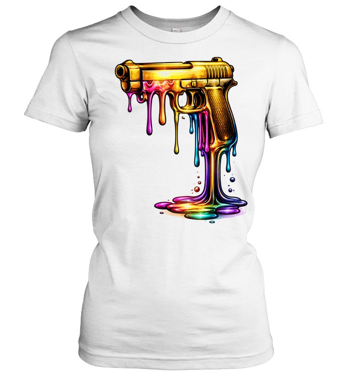 Gold Gun GTA 6 Inspired Vice City Crime Aesthetic Women T-Shirt