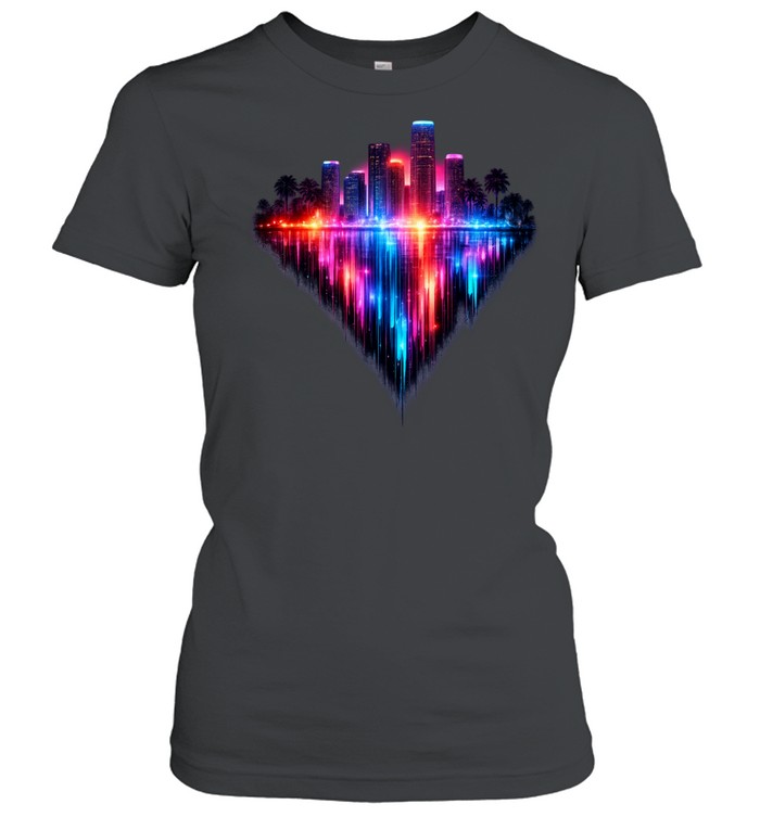 GTA 6 Inspired City of Illusion Vice City Glitch Neon Graphic Women T-Shirt