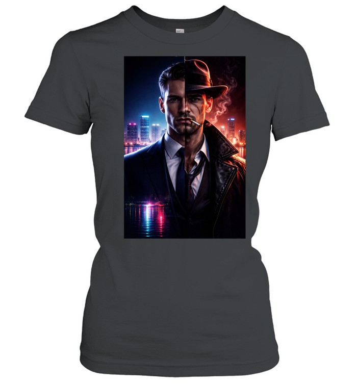 GTA 6 Inspired Double Life Vice City Split Identity Graphic Women T-Shirt