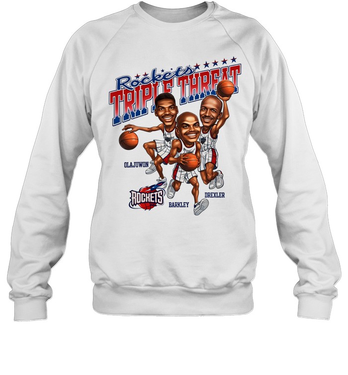 Hakeem Olajuwon Charles Barkley Clyde Drexler Houston Rockets Triple Threat vintage Sweatshirt