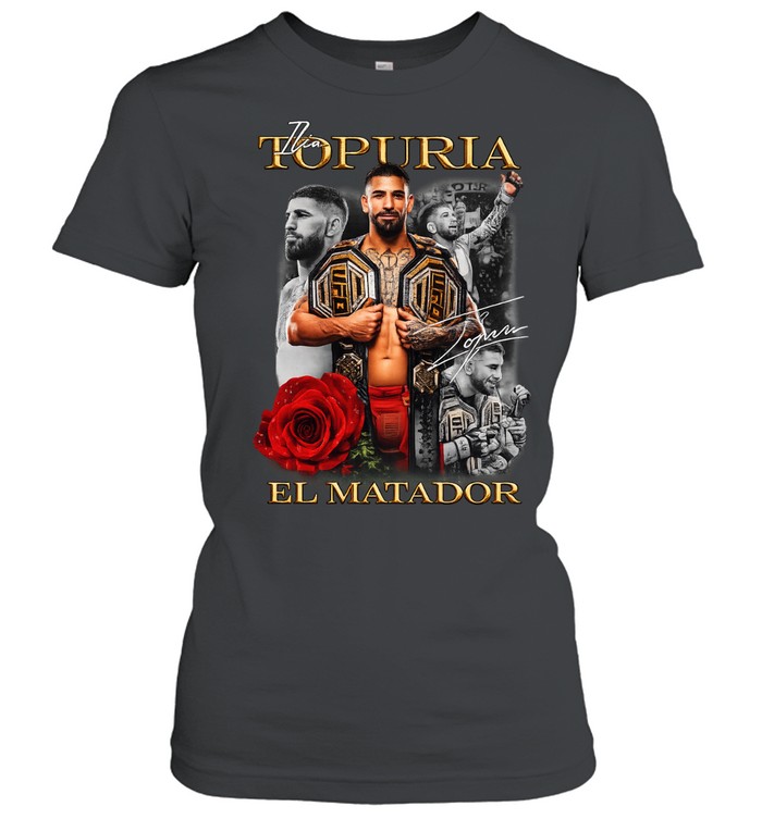 Ilia Topuria Freedom 250 El Matador graphic signature Women T-Shirt