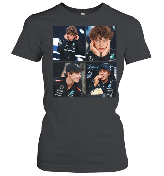 Kimi Antonelli George Russell Formula 1 Mercedes vintage Women T-Shirt
