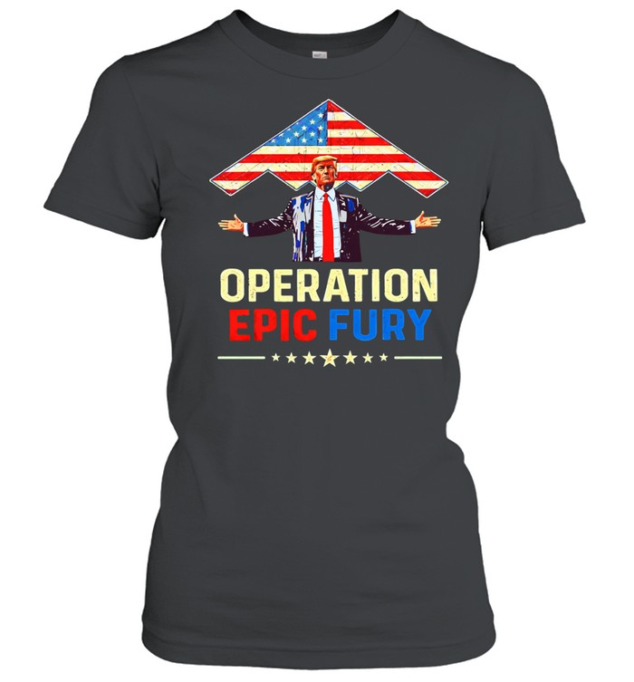 Lockheed Martin F 22 Raptor Trump Operation Epic Fury Women T-Shirt