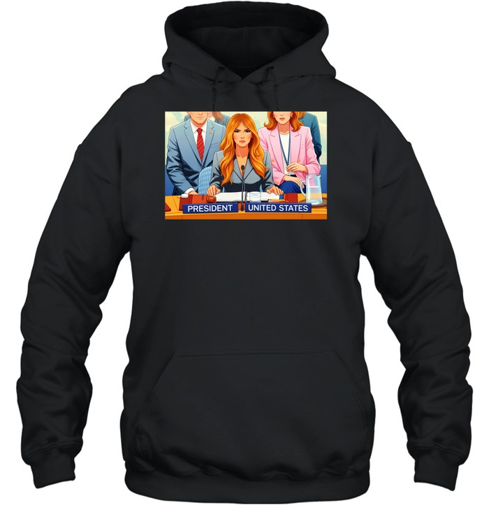 Melania Trump is president chair UN cartoon Hoodie