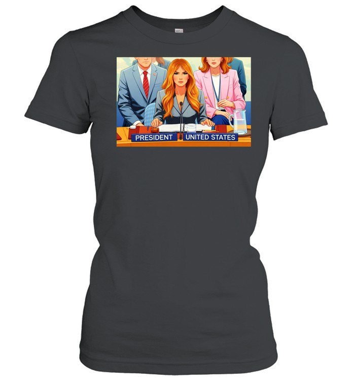 Melania Trump is president chair UN cartoon Women T-Shirt