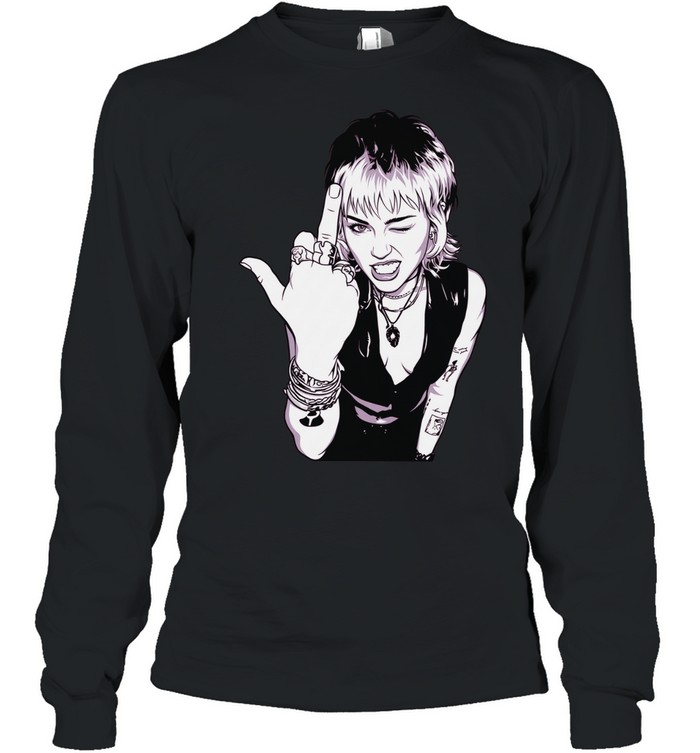 Miley Cyrus middle finger vintage Long Sleeve Tee