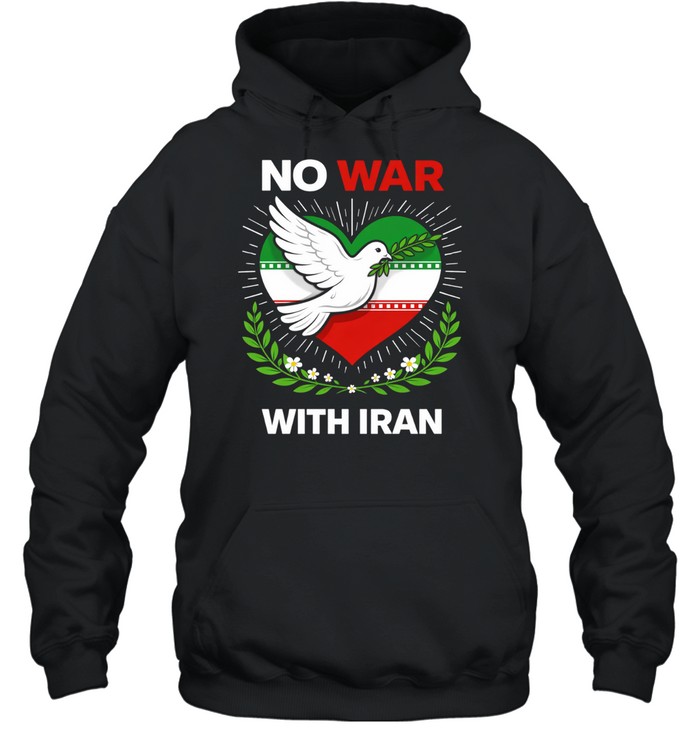 No War With Iran Dove Heart Hoodie