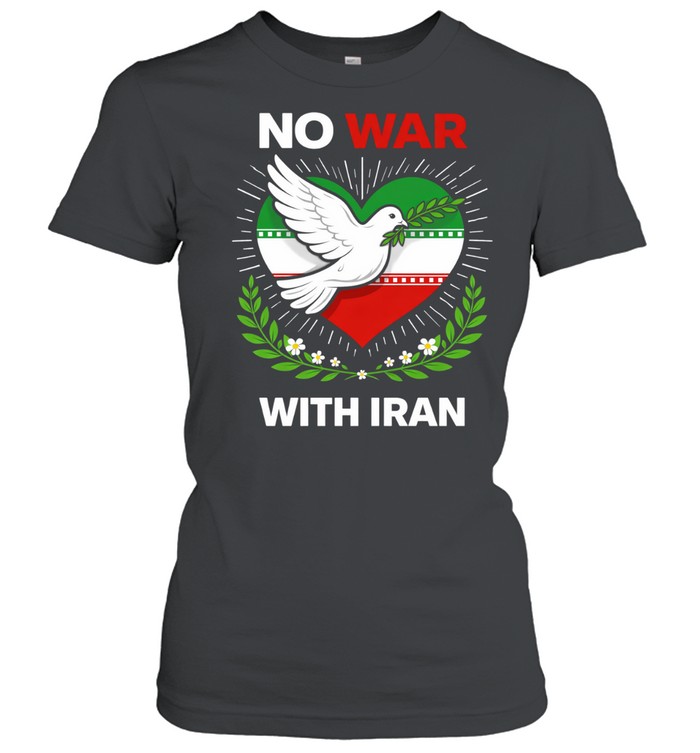 No War With Iran Dove Heart Women T-Shirt