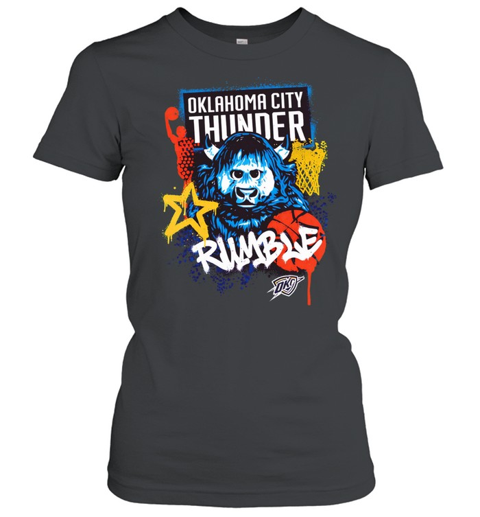 Oklahoma City Thunder Rumble Graffiti Mascot Women T-Shirt