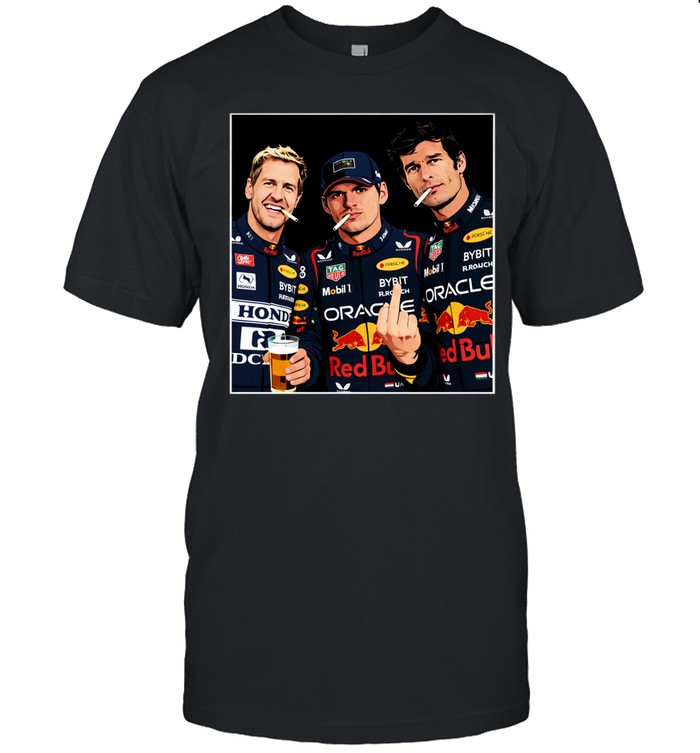 Sebastian Vettel And Max Verstappen And Mark Webber Smoking Legends Unisex T-Shirt