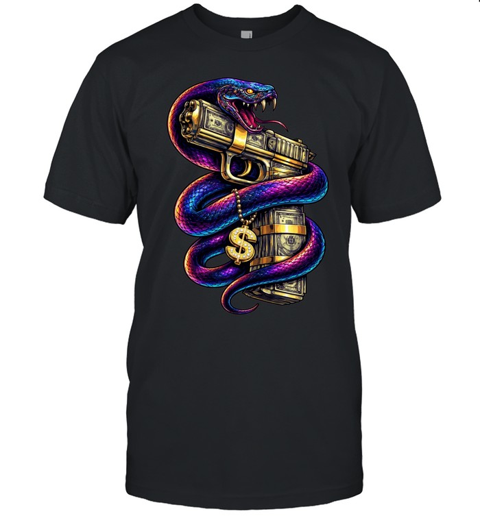 Snake Money Gun GTA 6 Inspired Vice City Gangster Unisex T-Shirt