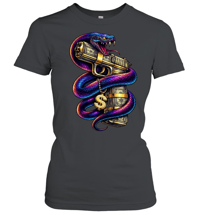 Snake Money Gun GTA 6 Inspired Vice City Gangster Women T-Shirt