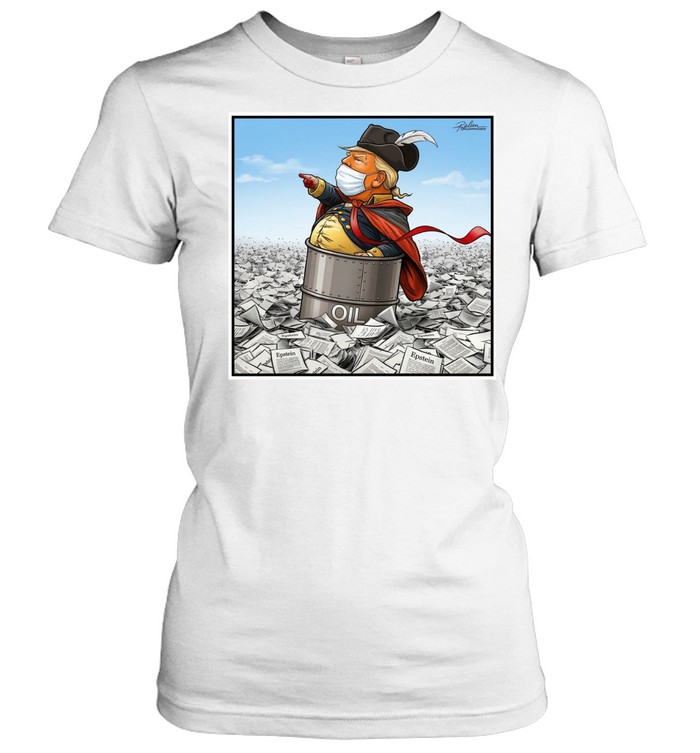 Trump sits aboard the oil tanker Epstein Women T-Shirt