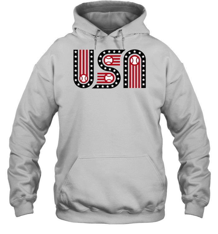 USA stars stripes and baseball Hoodie