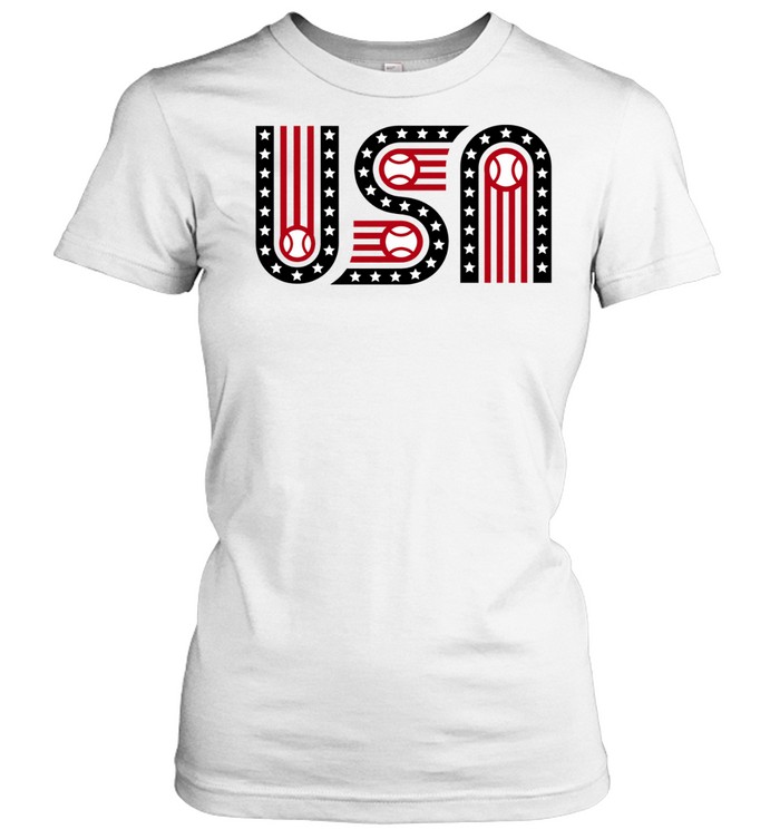 USA stars stripes and baseball Women T-Shirt