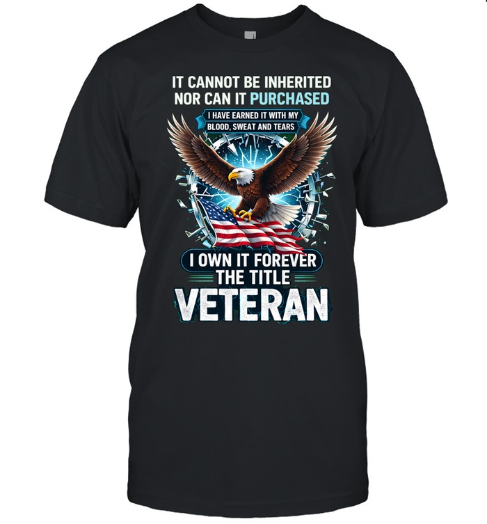 Veteran I Own It Forever Eagle American Flag Patriotic Military Tribute Blood Sweat Tears Unisex T-Shirt