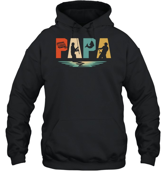 Vintage Fishing Papa Father's Day Hoodie