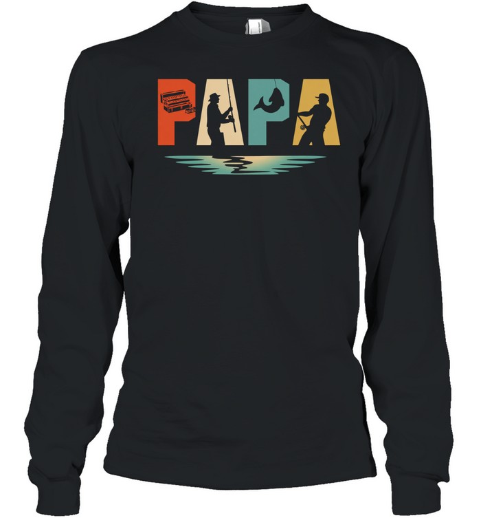 Vintage Fishing Papa Father's Day Long Sleeve Tee