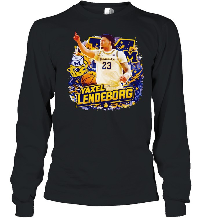 Yaxel Lendeborg Michigan Graphic Wolverines Retro Basketball Long Sleeve Tee