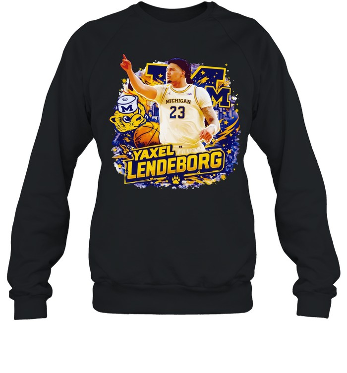 Yaxel Lendeborg Michigan Graphic Wolverines Retro Basketball Sweatshirt