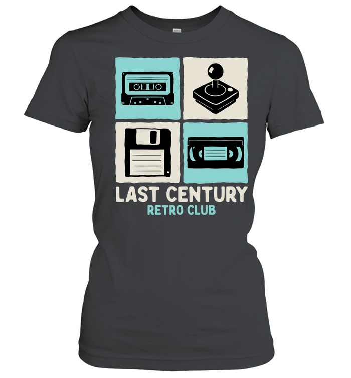Cassette tape joystick video tape and floppy disk Last Century Retro Club Women T-Shirt