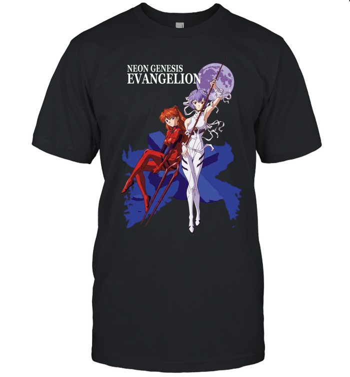 Neon Genesis Evangelion Rei and Asuka Retro Anime Graphic Unisex T-Shirt