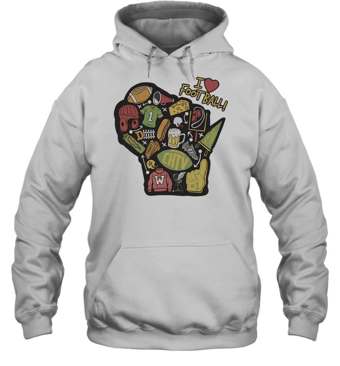 I love Football Wisconsin Football Hoodie