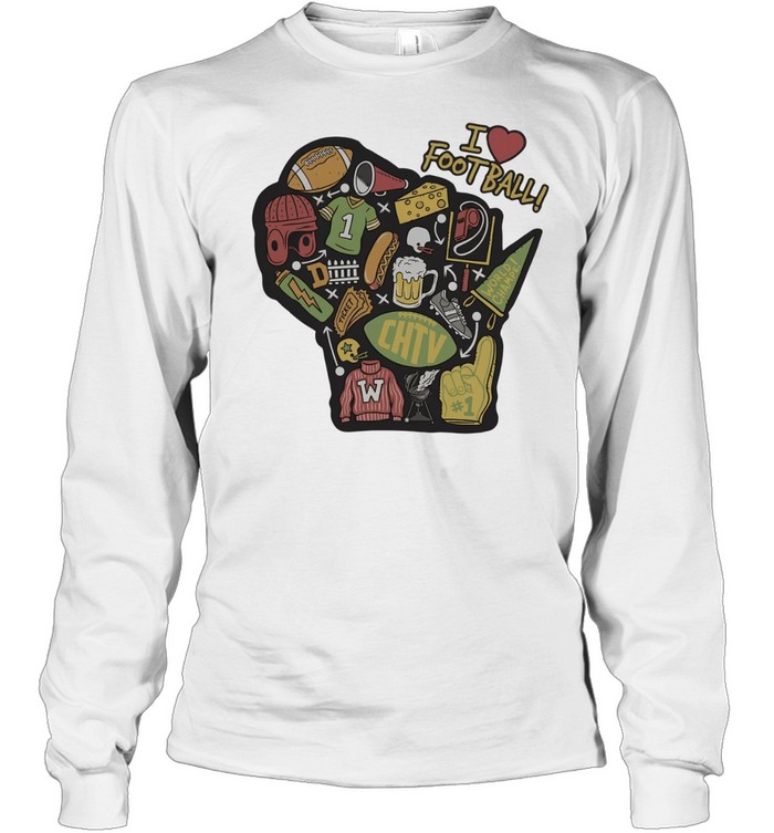 I love Football Wisconsin Football Long Sleeve Tee