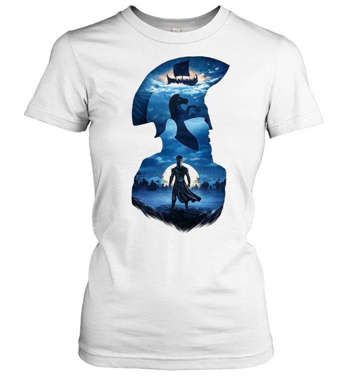 Spartan warrior defender of earthrealm silhouette Women T-Shirt