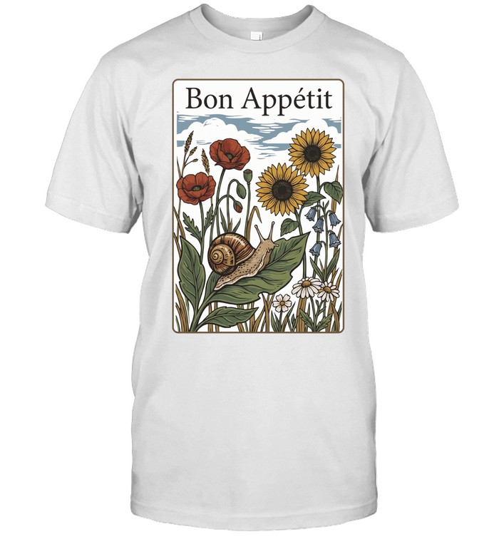Sunflower and snail bon appetit floral Unisex T-Shirt