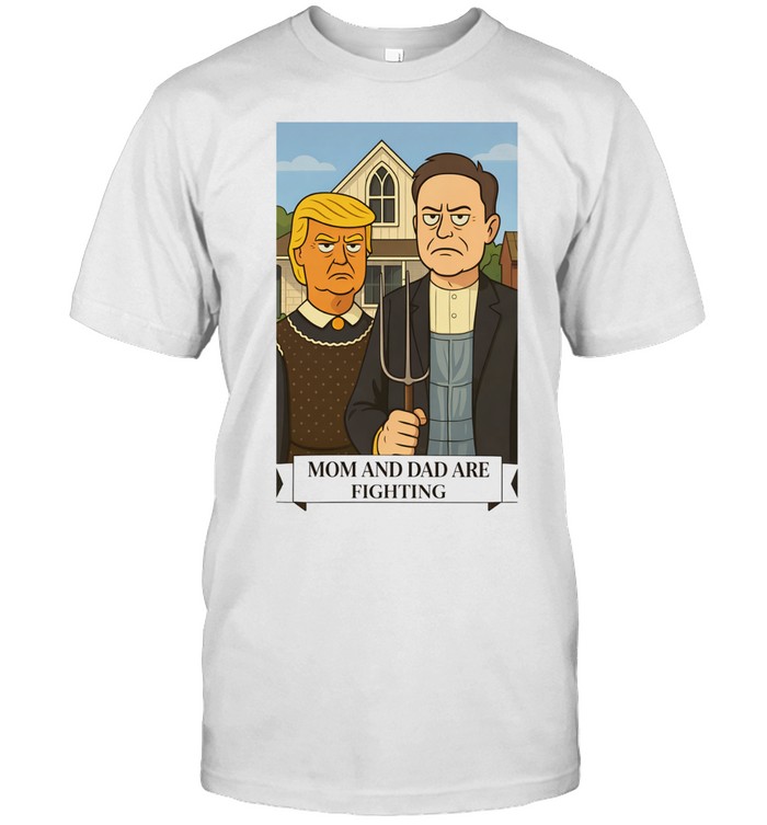 Trump and Elon Musk mom and dad are fighting cartoon Unisex T-Shirt