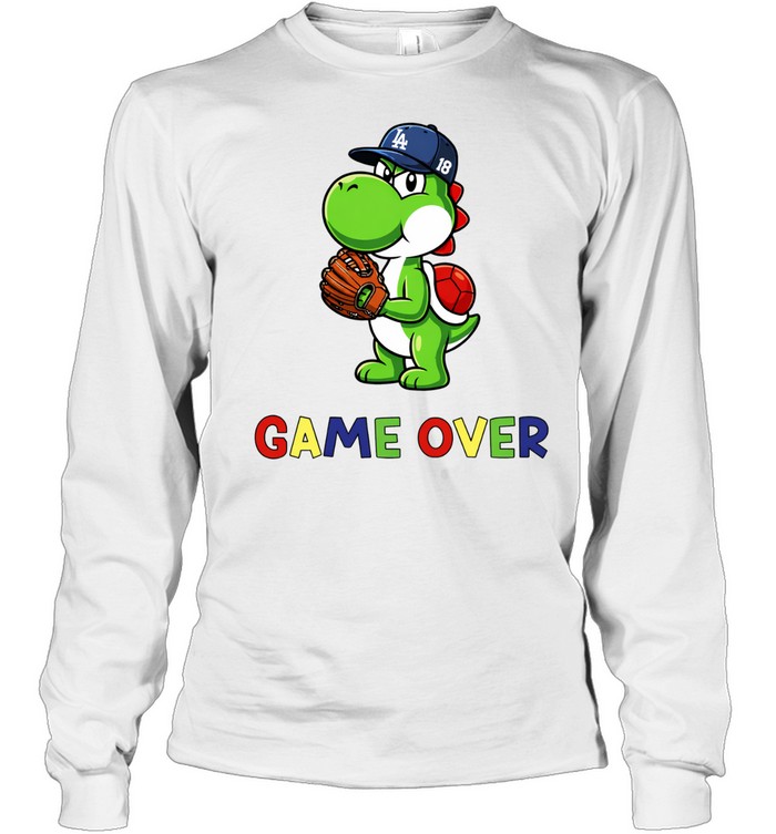 Yoshinobu Yoshi Super Mario Game Over Los Angeles Dodgers Baseball Long Sleeve Tee