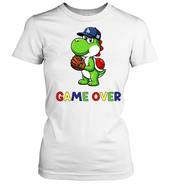 Yoshinobu Yoshi Super Mario Game Over Los Angeles Dodgers Baseball Women T-Shirt