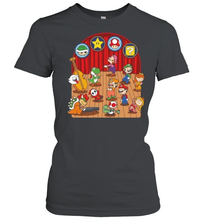 A mashup of Super Mario Bros and Peanuts Plumber Game Dance shirt Women T-Shirt