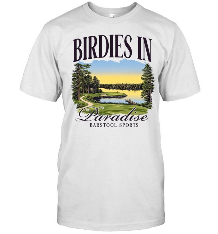 Birdies in Paradise lake golf course illustration Unisex T-Shirt